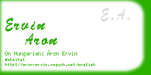 ervin aron business card